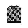 Diamond Logo Print V-Neck Vest Unisex Vest Black LMT0040766BL00FK11000