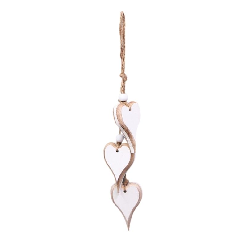 Natural Wooden Heart Shaped Adornment Bedroom Decorative Pendant Hanging Ornament for Weddings and Special Occasion
