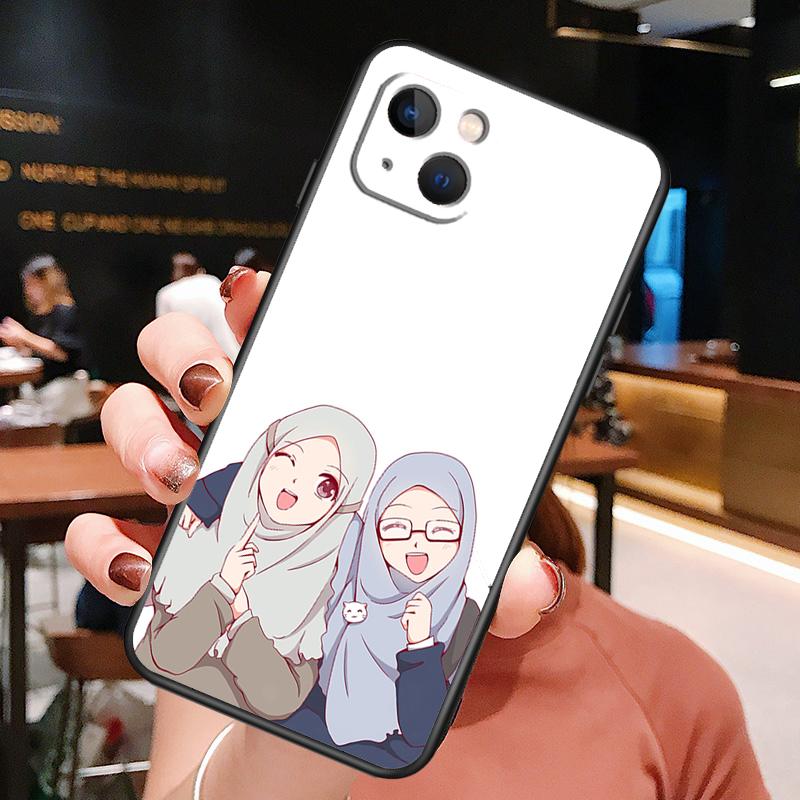Muslim Arabic Hijab Girl Phone Case For iPhone 16 Pro Max 15 14 13 11 12 Pro Max Plus 12 13 Mini XR 16e Funda Cover