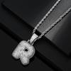 Hot Selling European and American Hip-hop Necklace with 26 English Letter Pendants, Men's and Women's Trendy Zircon Necklace