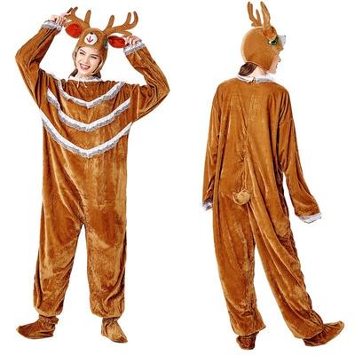 Halloween Animal Costume Christmas Elk Caribou Adult Male and Female Animal Onesie Show Costume