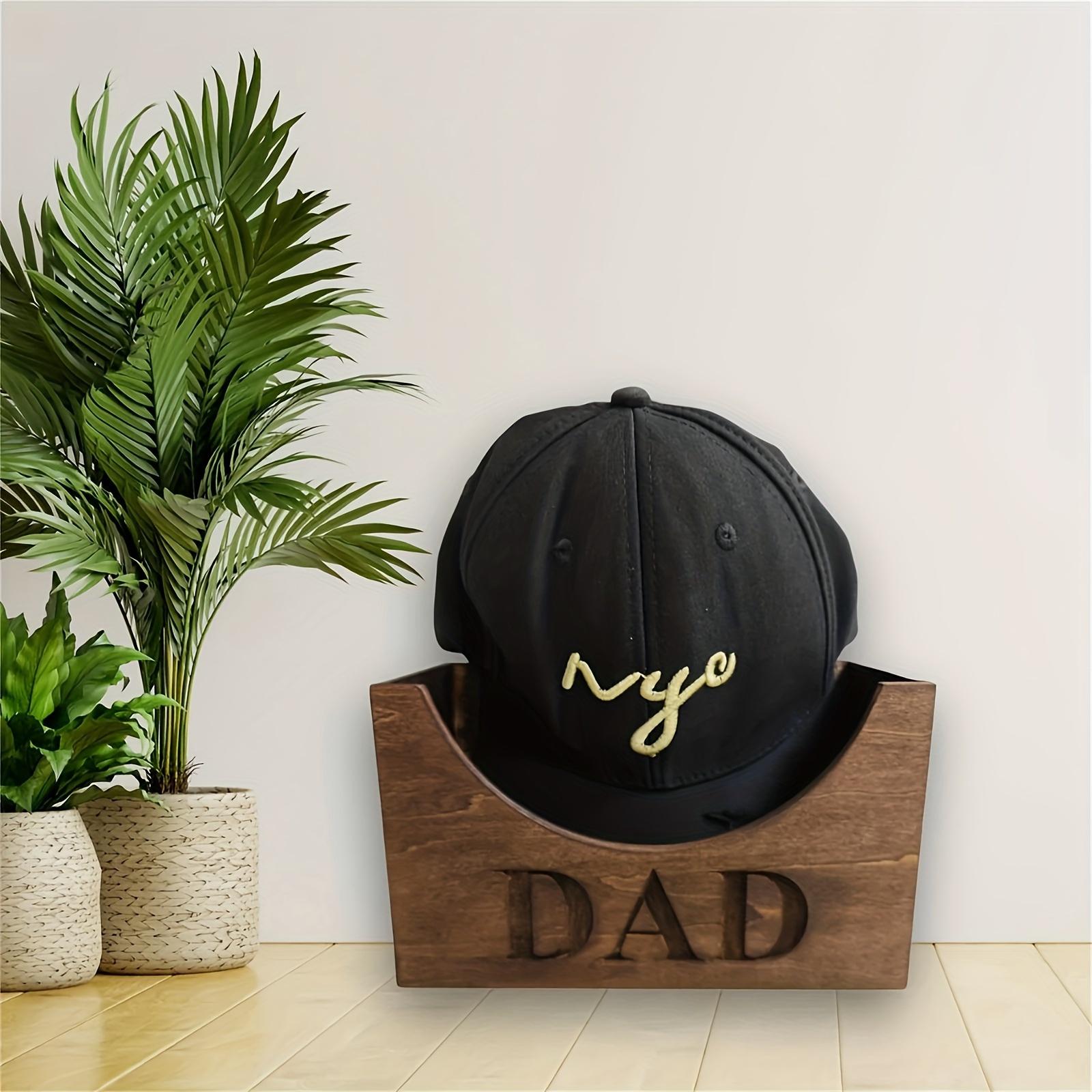 

1pc Wooden Hat Rack, Hat Display Rack, Baseball Cap Storage Rack, Space Saving Organiser for Bedroom, Desktop, Dresser, Dormitory, Father s Day Gift 1pc коричневий