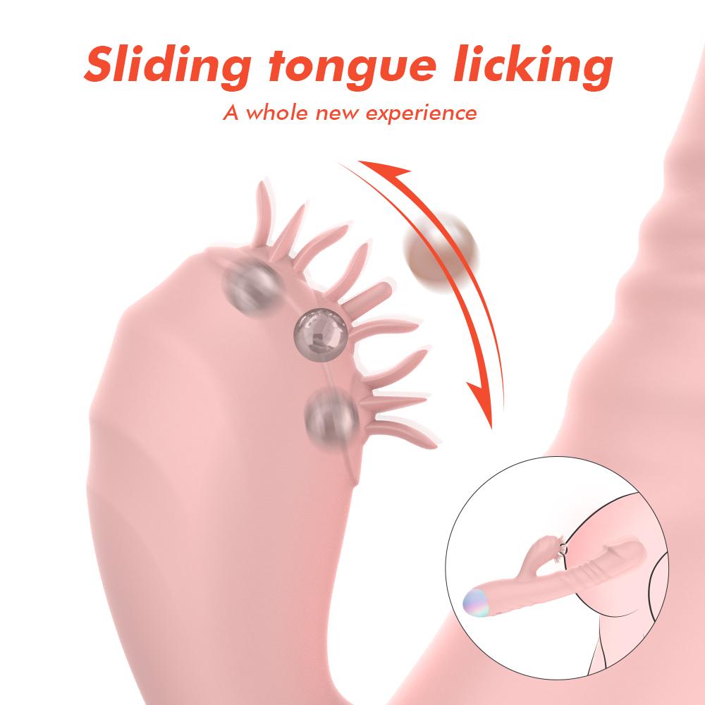 Vibrator pentru femei 2 în 1 Mașină de lins Stimulator de clitoris G-Spot Puternic vibrator Dildo Baghetă Femeie Clitoris Sucker Jucării sexuale pentru adulți