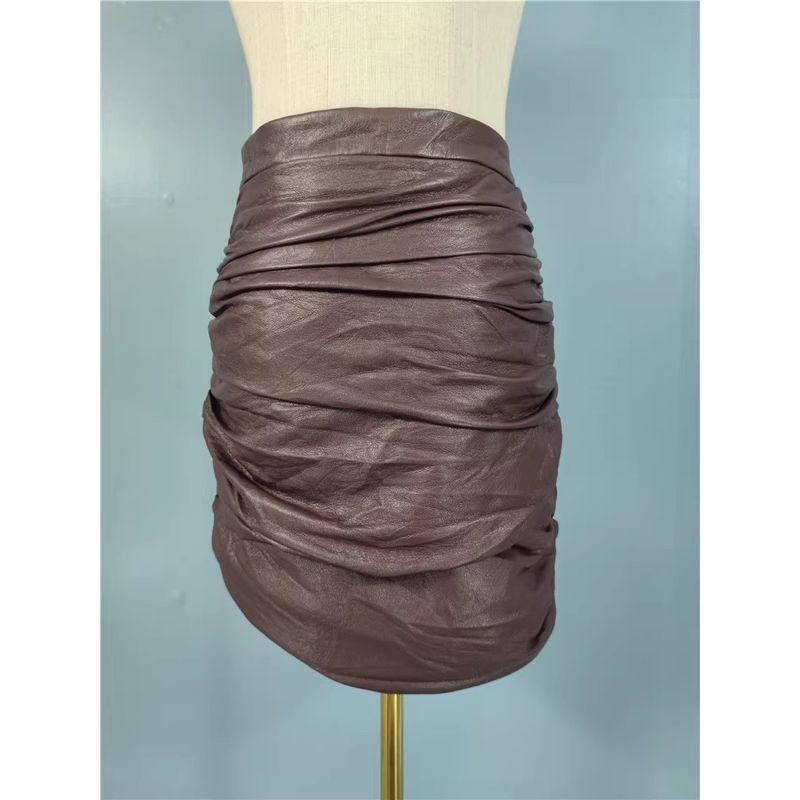 Export Texture Lu's Tight Figure Ruffle Hip High Waist Aura Work Clothing Ol Skirt Stylish Skirt