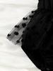 Baby Girl Cute Polka Dot Snow Fly Sleeve Mesh Skirt Black Triangle Jumpsuit