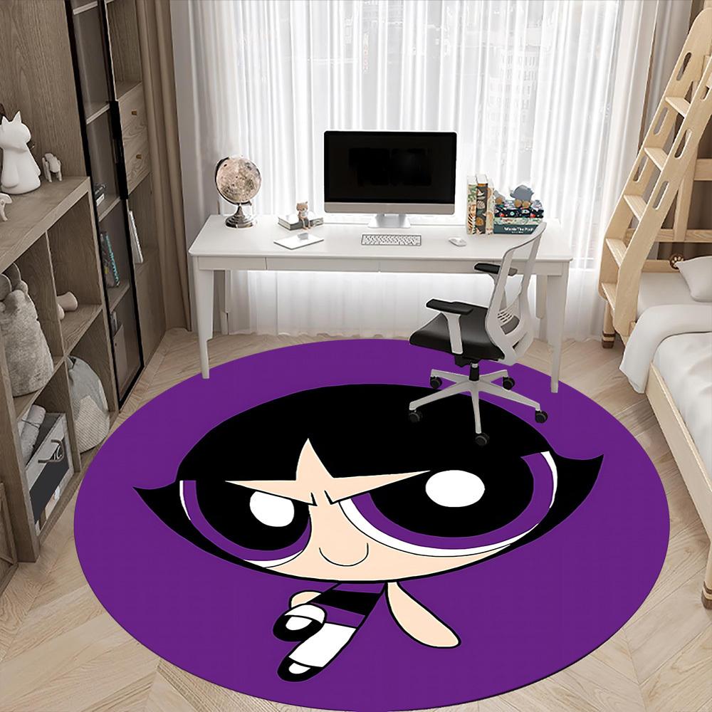 Powerpuff Girls Office Round Area Rug,  Under Office Chairs Bedroom Living Room Home Decor a0908154