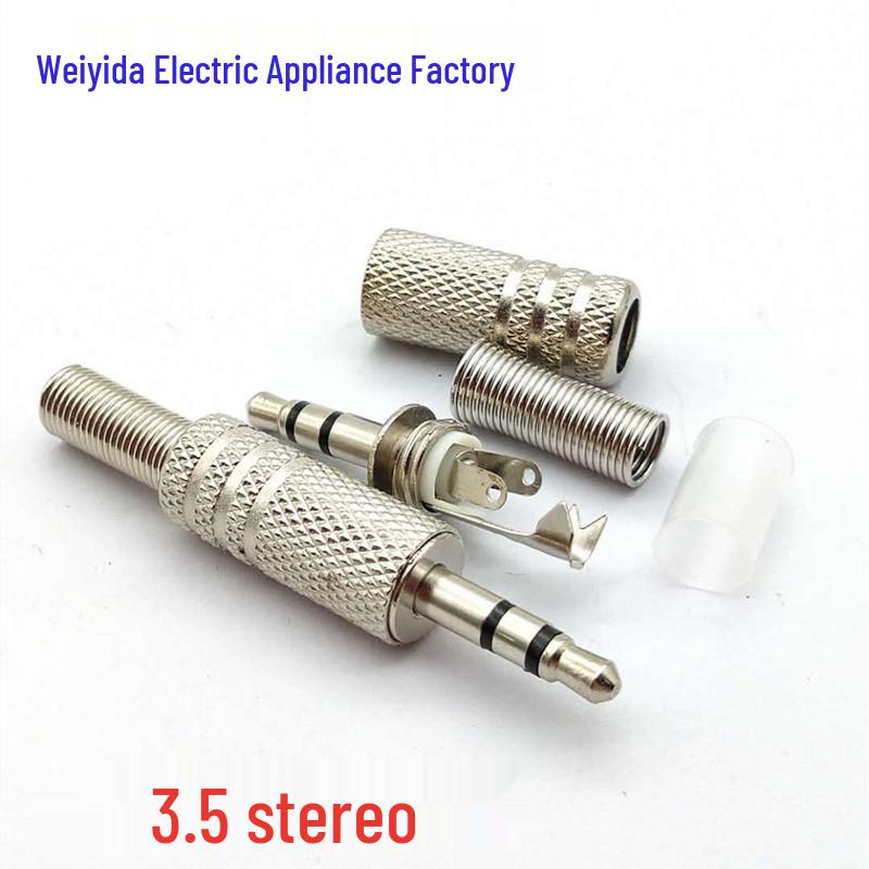 

Nickel-Plated 3.5mm Stereo Dual-Channel Audio Headphone Plug