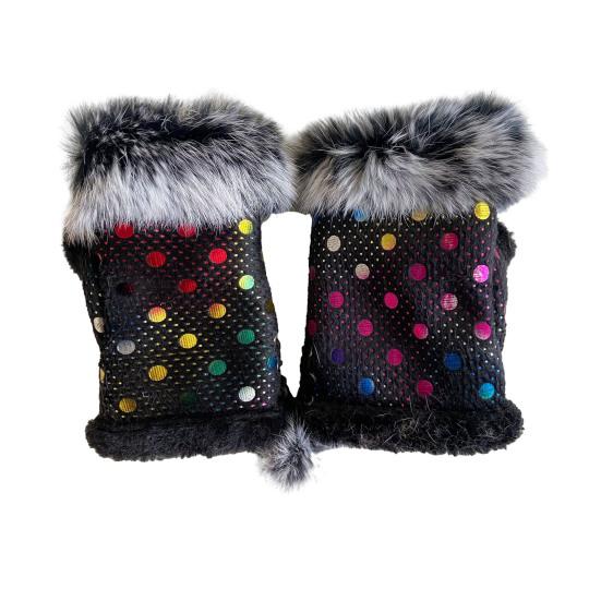 

Жіночі рукавички без пальців Зимові замшеві рукавички зі штучного хутра Теплі пухнасті рукавички-мітенки з половиною пальця для жінок, дівчат, підлітків Для письма, друку