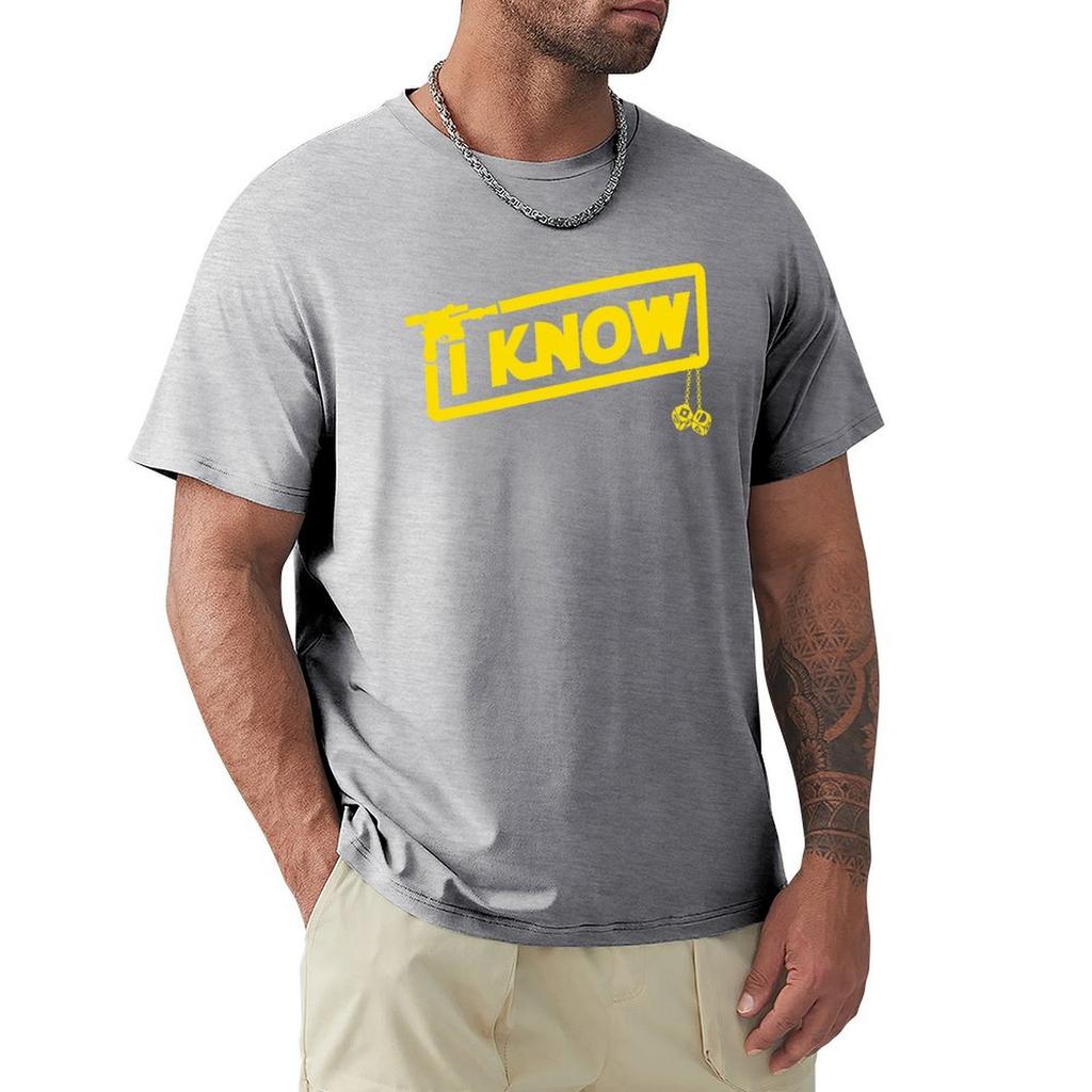 I Know T-Shirt Vintage T Shirts Graphic Tee Shirt Sweat Blanks Heavyweight T Shirts For Men