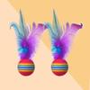 Rainbow Elastic Silent Cat Teething Toy - Seven-Color Decompression Ball