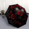 1pc Gothic Roses Heart Decor Automatic Folding Umbrella Durable Iron Frame,All Seasons Home Travel Outdoor Multifunctional Umbrella yy251115170