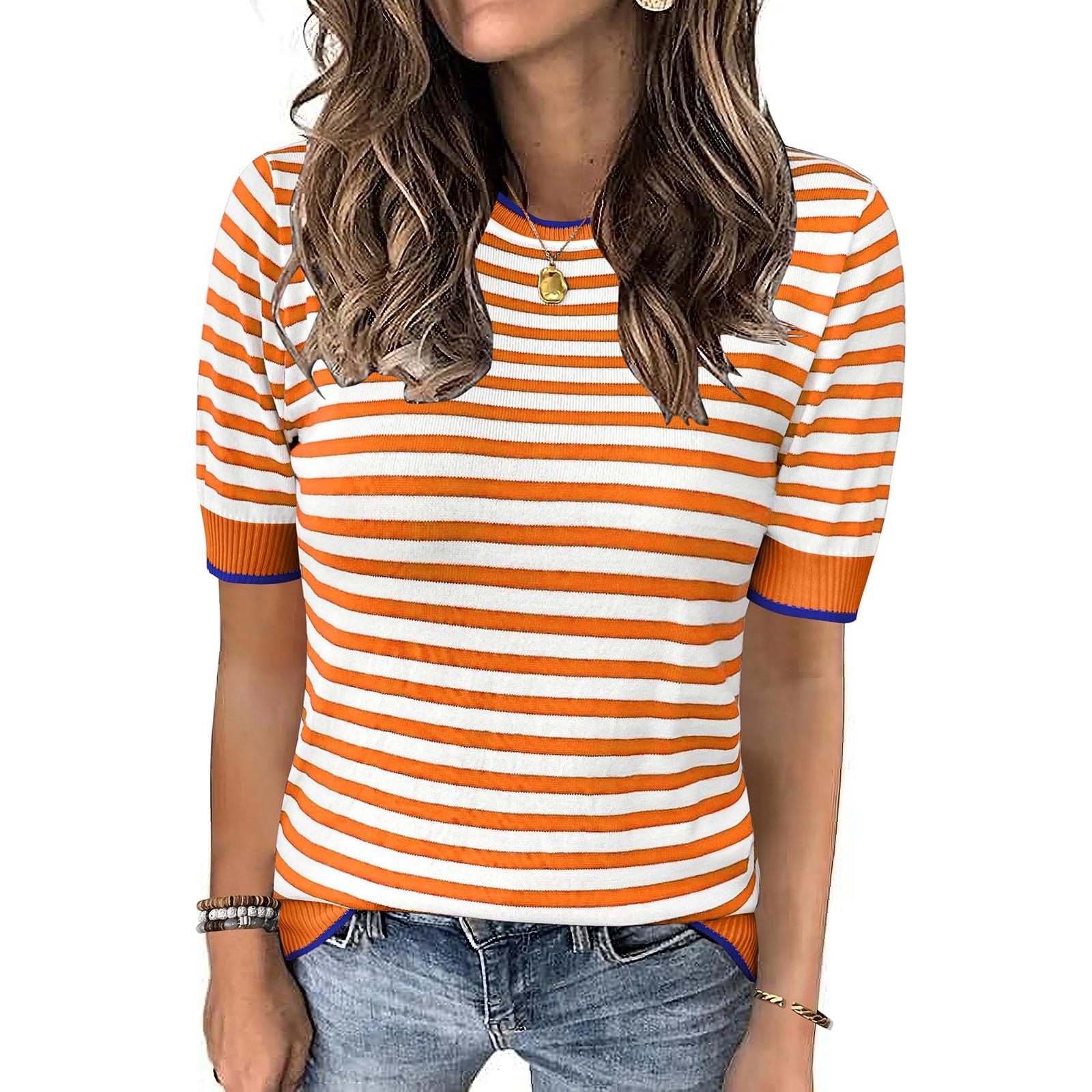 

Женские повседневные топы с длинным рукавом XL оранжевый