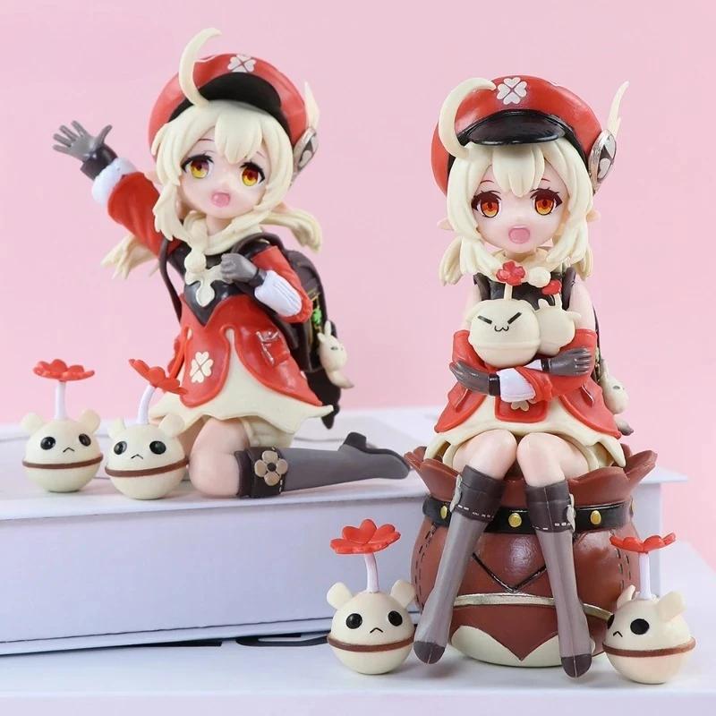13cm Game Genshin Impact Klee Anime Figure Scale Model Desktop Ornament Collection Doll Toy Birthday Gifts