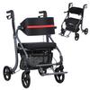 Walkers for Seniors, 8" Big Rubber Wheels All Road Rollator Walker with Seat, Foldable Height Adjustable Rolling Walker, Lightweight Aluminum Alloy