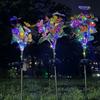 Solar Butterfly Flower Ground Lamp , Outdoor Solar Garden Lamp, Plastic Material, Great for Garden, Yard and Lawn Decoration