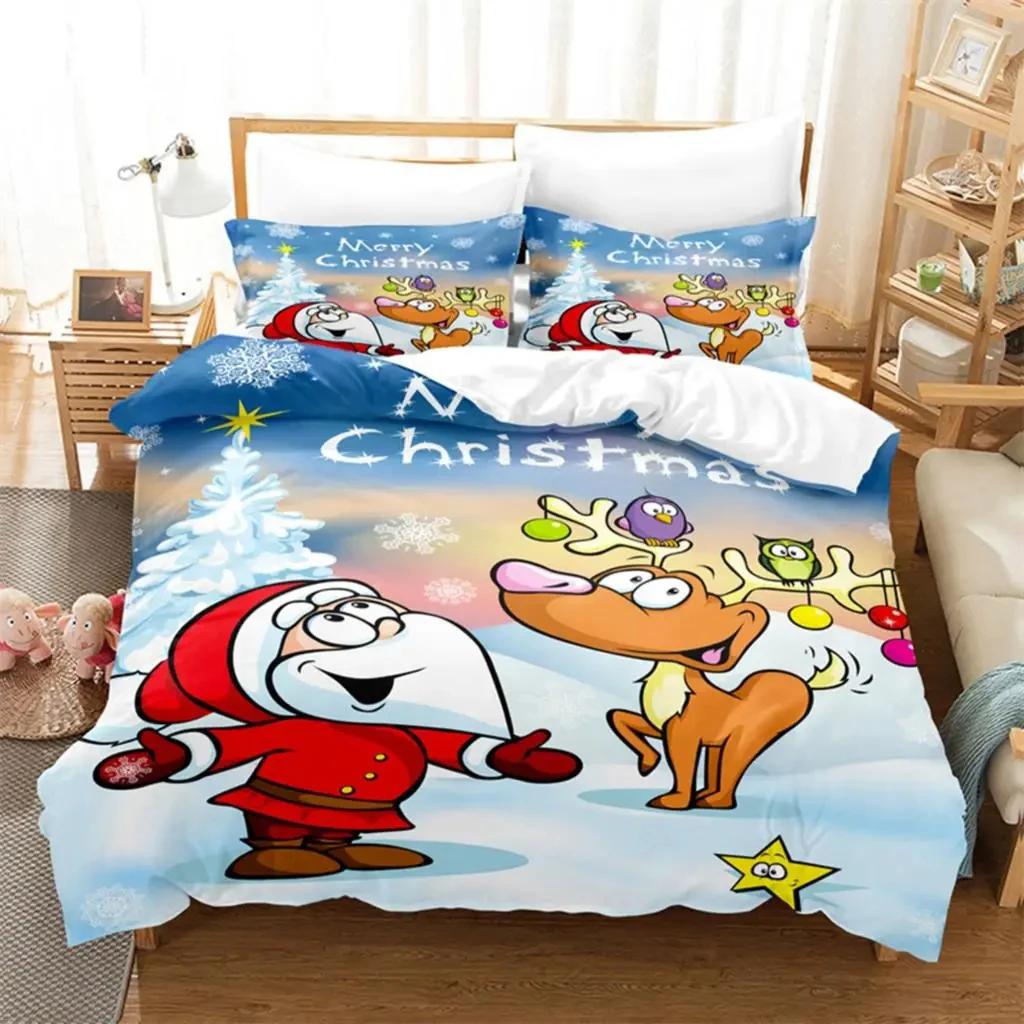 Comforter Christmas Santa Xmas Bedding Set Boys Girls Twin Queen Size Bed Kids Adult Fashion Home Textileextile