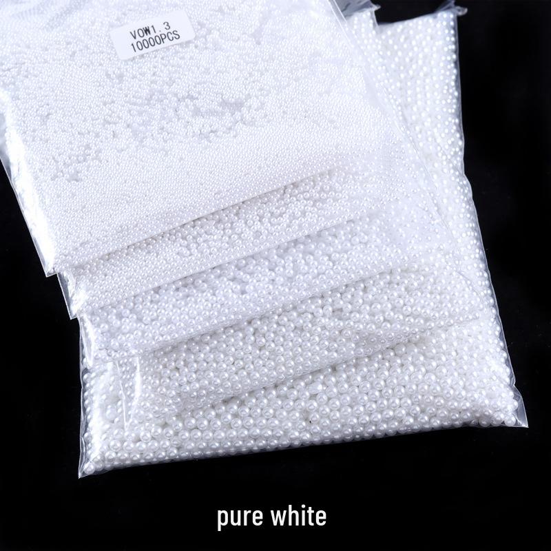 

White & Beige Round Pearls | Large & Small 3D DIY Nail Art Materials | ABS Imitation Pearls