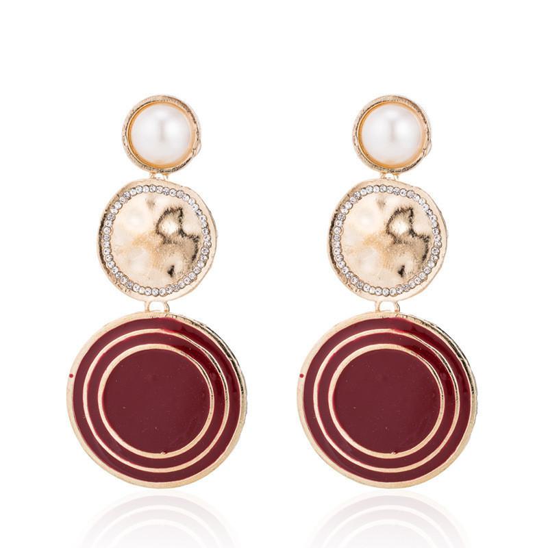 Stylish Geometric Alloy Pearl Earrings Chic And Trendy Jewelry For Women 2021 Fall