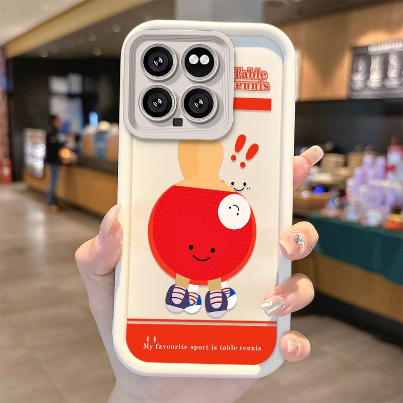 Cute Table Tennis Cartoon TPU Phone Case for XiaoMi 14 13 12 11T Pro 13 12 11 Lite Poco F6 F5 X5 X3 Pro Silicone Shockproof Case