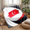 Türkei Fußball Bedruckte Flanelldecke Hautfreundlich Warm Dekorativer Überwurf für Innen Couch Bett Tägliche Nutzung