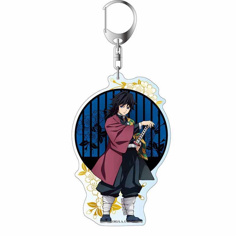 Keychain Pendant Anime Demon Slayer Kimetsu No Yaiba Kamado Tanjirou Double Sided HD Bag Pendant Gift For Fans Cosplay Props Jewelry Gift