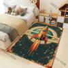 Retro Iron Spaceship Carpet for Living Room Bedroom Bedside Floor Mat Sofa Table Area Rugs Home Decor Large Size Machine Wash