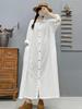 2026 Spring Women's Long Sleeve Shirt Dress: Loose, Slimming, with a Stylish Lapel and Elegant Design.