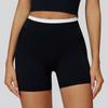 Hohe Taillen Farbe Block Po-Hebende Yoga-Shorts – Damen Gerippte Nude-Gefühl Lauf-Sport-Shorts (Stil 3129)