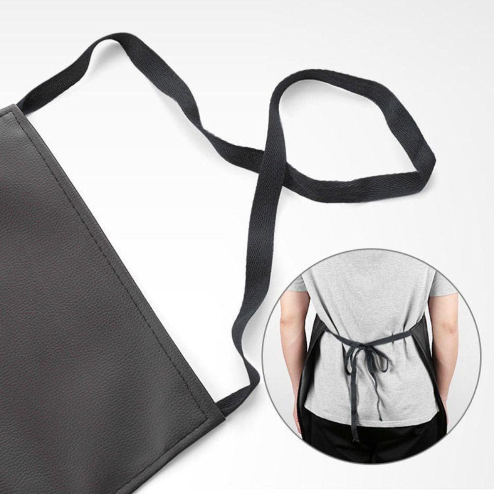 Waterproof PVC Anti-fouling Leather Butcher Chef Apron Cooking Kitchen Work Clothes Apron