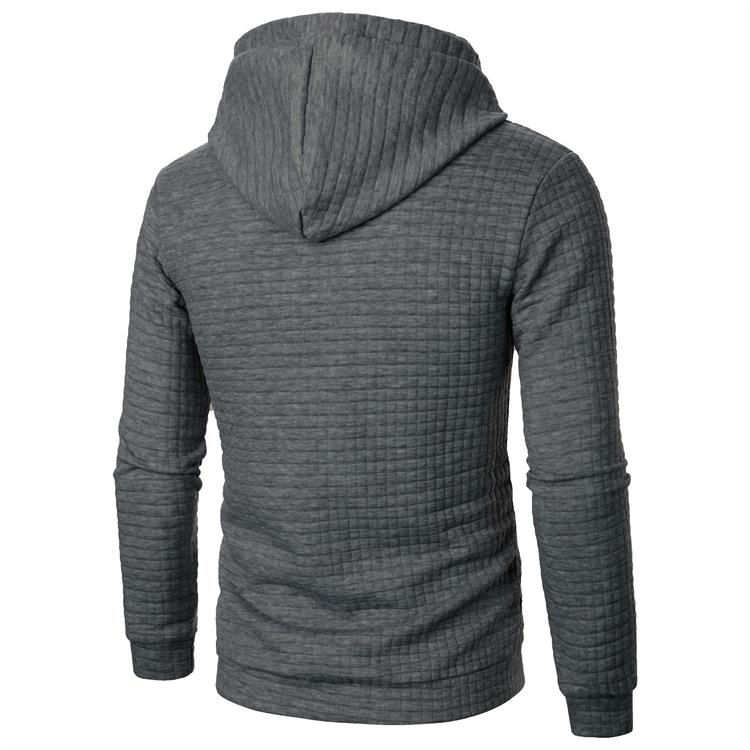 Men’s European & American Jacquard Knit Hooded Sports Top - Autumn/Winter