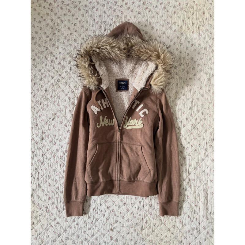 Womens Vintage Retro Hoodie Fleece Lined