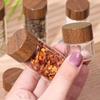 6PCS Transparent Wooden Lid Mini Glass Bottles Food Grade Small Spice Jars Mini Tea Bottle  Jewelry