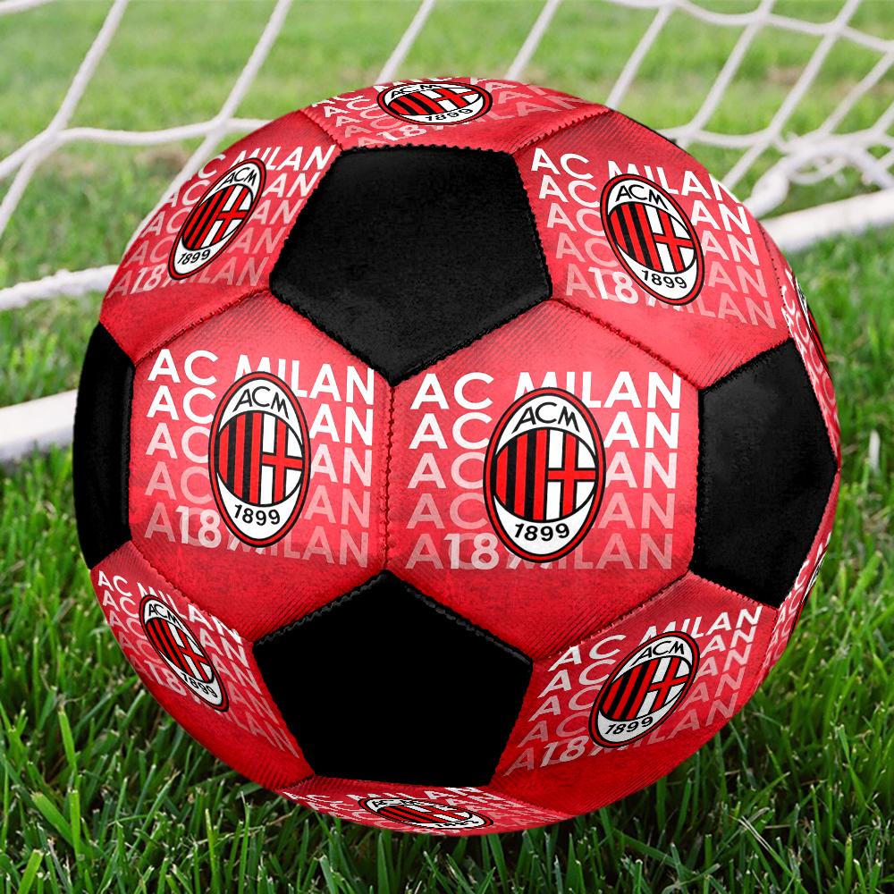 Pallone Calcio a 5 AC Milan Colorato Cucito a Macchina PVC Misura 5 Allenamento di Squadra Pronto per la Competizione Resistente Alto Rimbalzo Fantastico Regalo Sportivo