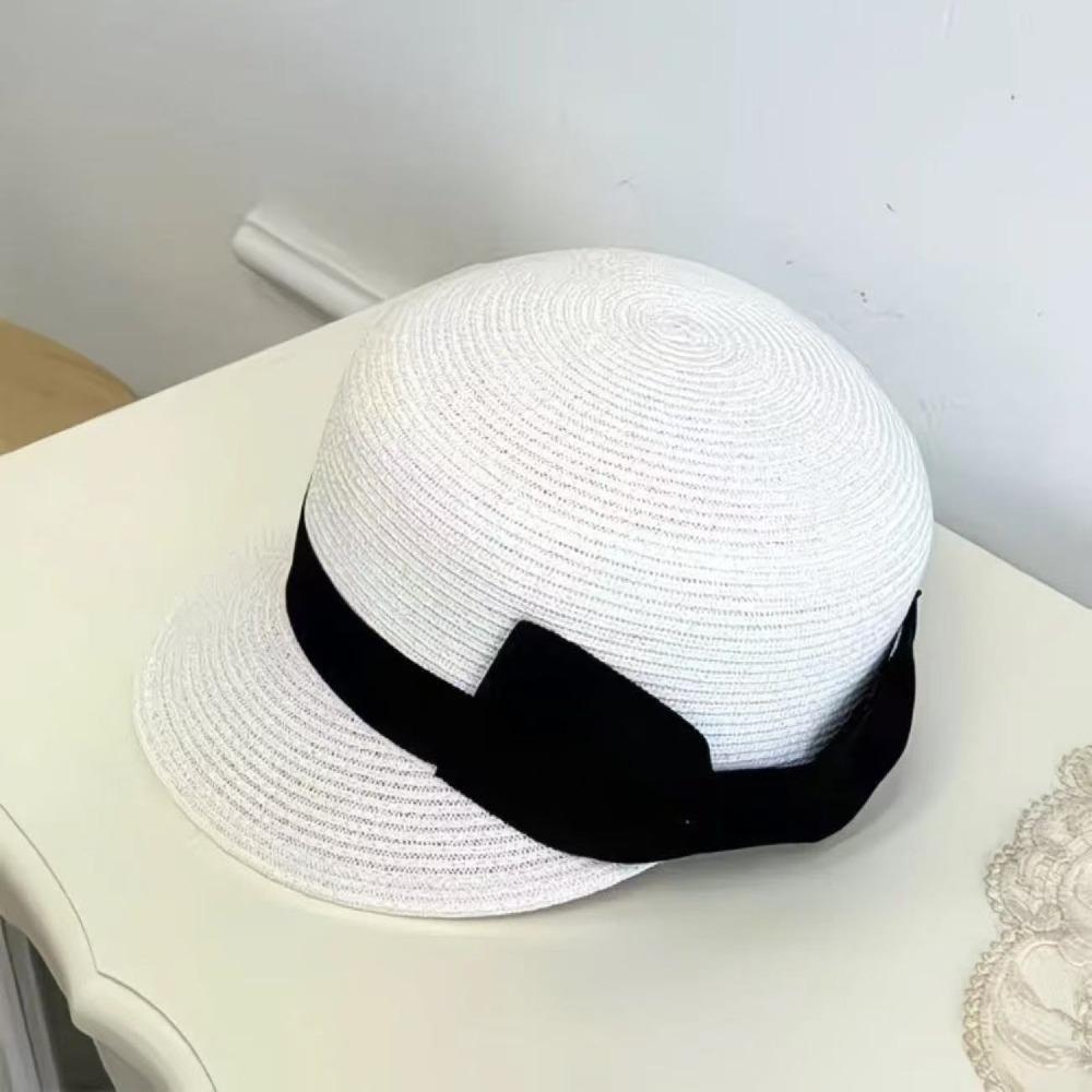 Woven Bow Straw Hat Sunshade Summer Hat Sun Cap UV Protection Cap  Beach