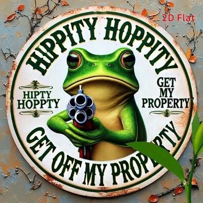 Grappig Hippity Hoppity Verboden Toegang Metalen Bord, Retro Waarschuwingsbord voor Huis Tuin Decoratie