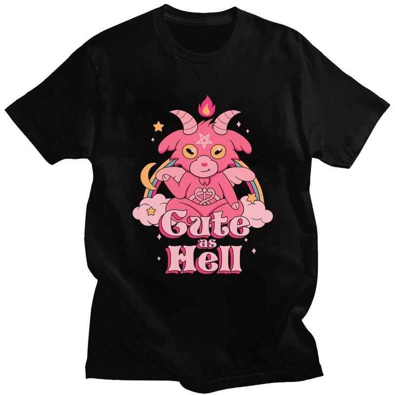 

Kawaii Occult Devil Satan Goat Lucifer T Shirt Men Women Cartoon Graphic Tshirts Harajuku Streetwear Tee Men Clothing Shirts 4XL