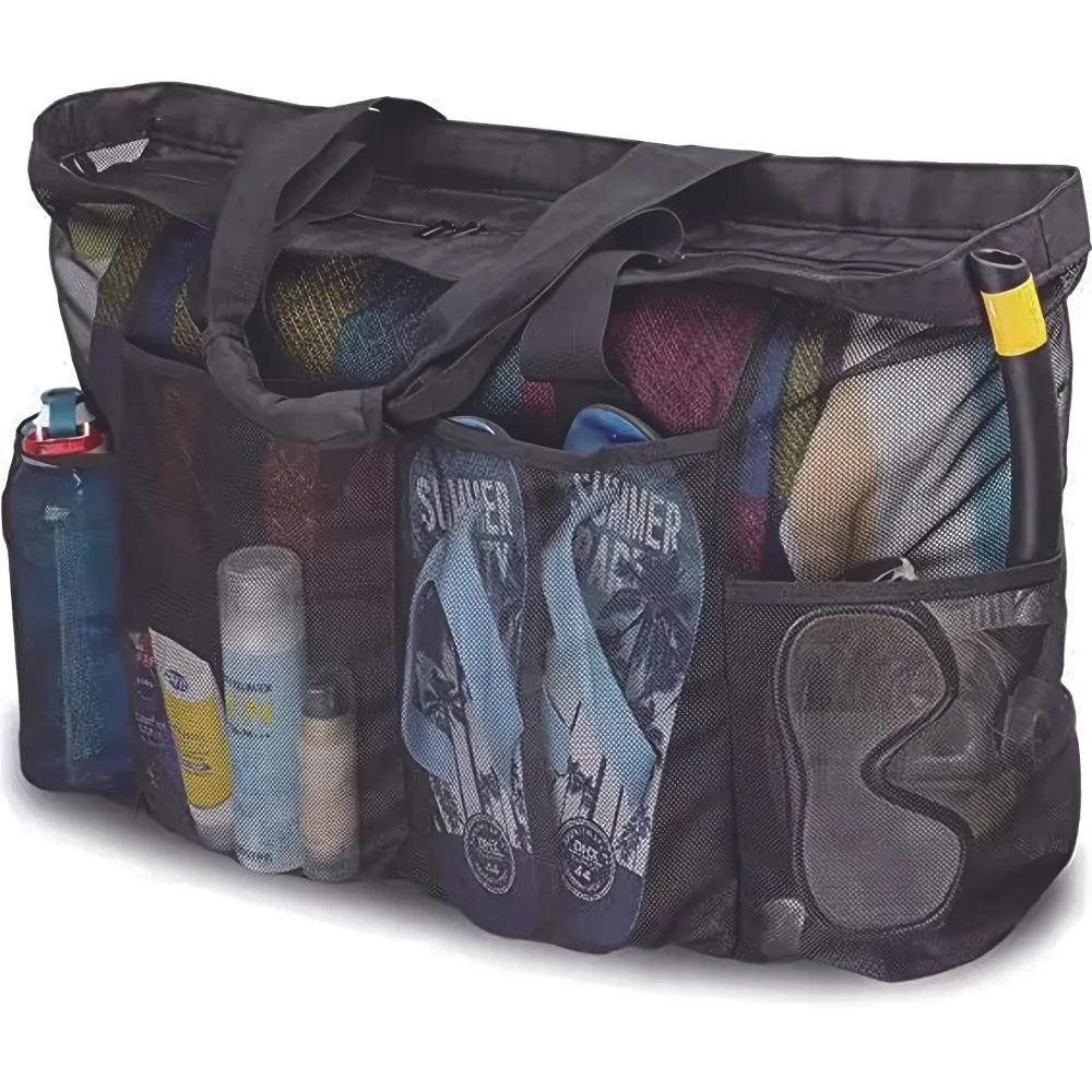 

Summer Large Capacity Beach Bag with Zipper and Side Storage Bag, Portable Storage Bag,Suitable for Sports,Fitness,Swimming, Etc