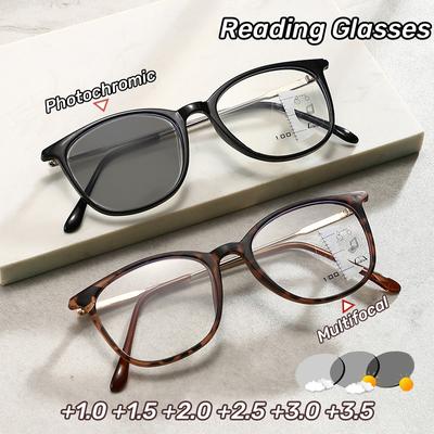 Fashionable Presbyopia Glasses For Both Far And Near New Multifocal Photochromic Reading Glasses Anti Blue Light Eyewear