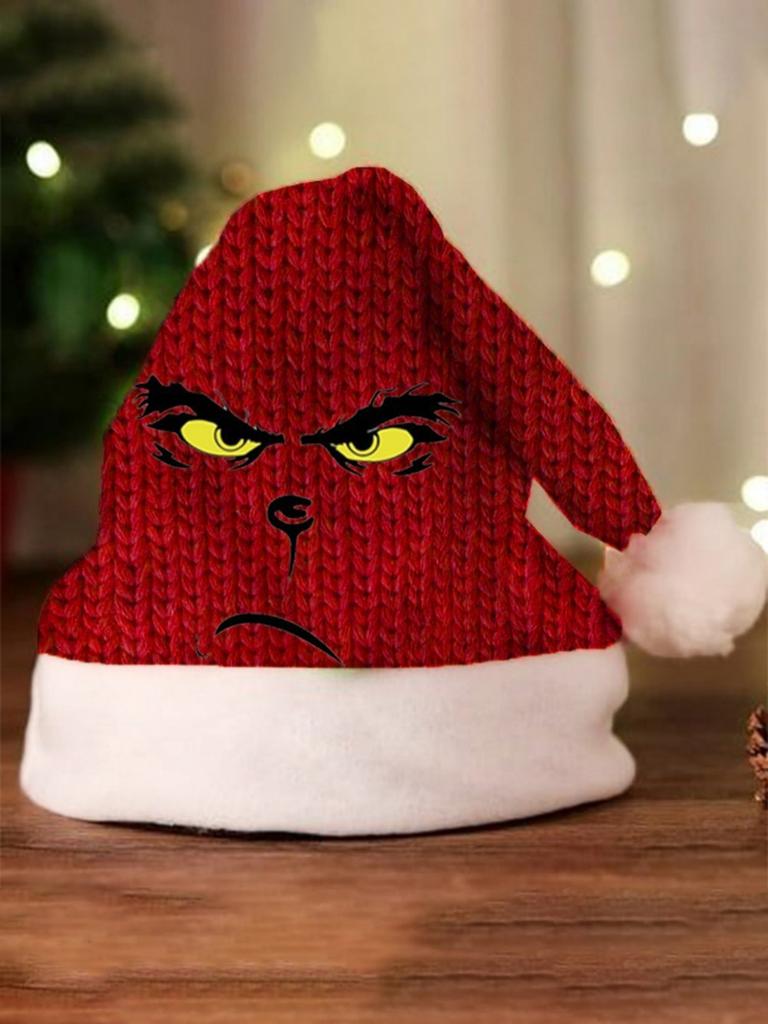 Grinch Christmas Hat With Thick Fleece For Winter Holiday Celebrations