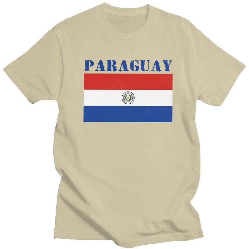 Custom Mens Paraguay Flag T Shirt Short Sleeves Cotton Tshirts Streetwear Tshirt Casual Tee Clothes