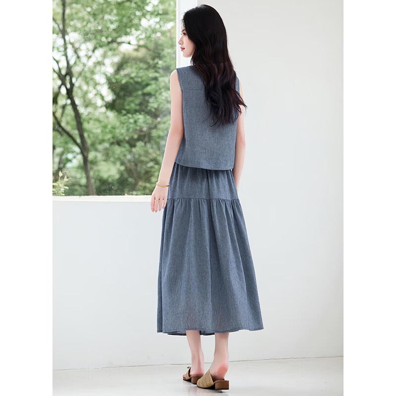 Xinfeiyu 2025 Summer Linen Blend Two-Piece Set