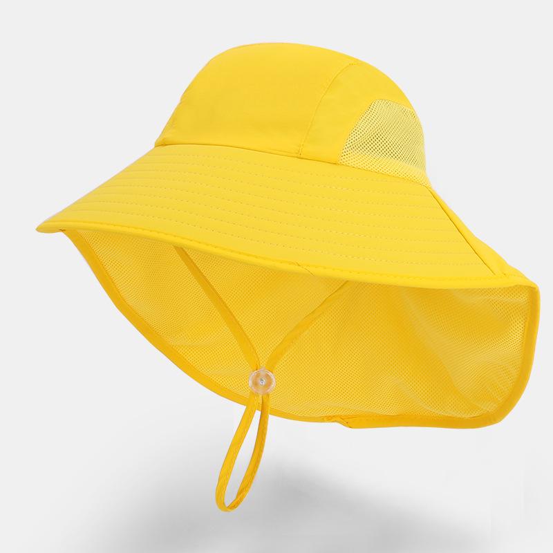 Kids Sun Hat with Neck Flap UV Protection Summer Toddler Beach Hat Unisex Ponytail Hat Wide Brim Fishing Hat