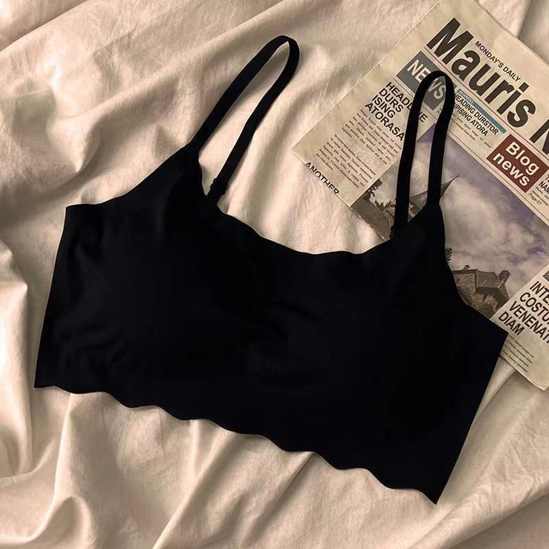 Ice Silk Bra Solid Color Women's Fashion Simple Skin Friendly Yoga Exercise Breathable Sleep Bra No Steel Rim Underwear