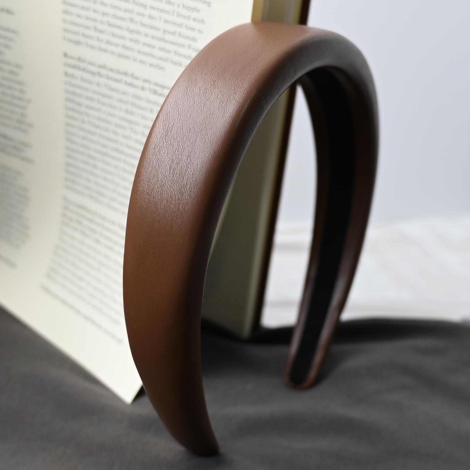 

ПУ Повязка на голову Широкая Повязка на голову Аксессуары для волос для девочек и женщин Головной убор Элегантная Повседневная Мода Искусственная Кожа Резинки для волос