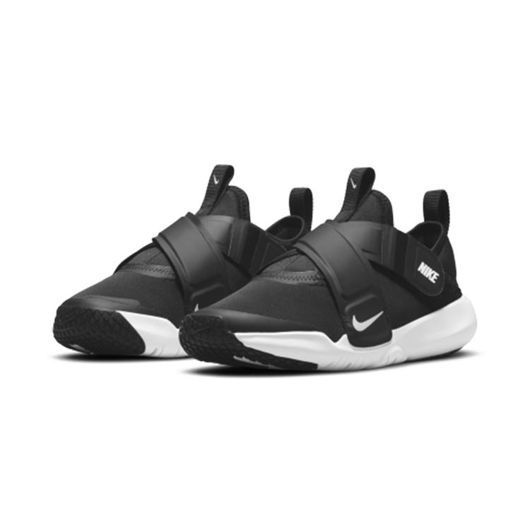 Nike Flex Advance Slip Resistant Cushioning Abrasion Resistant Breathable Low top Kids' Running Shoes Black White CZ0186-002