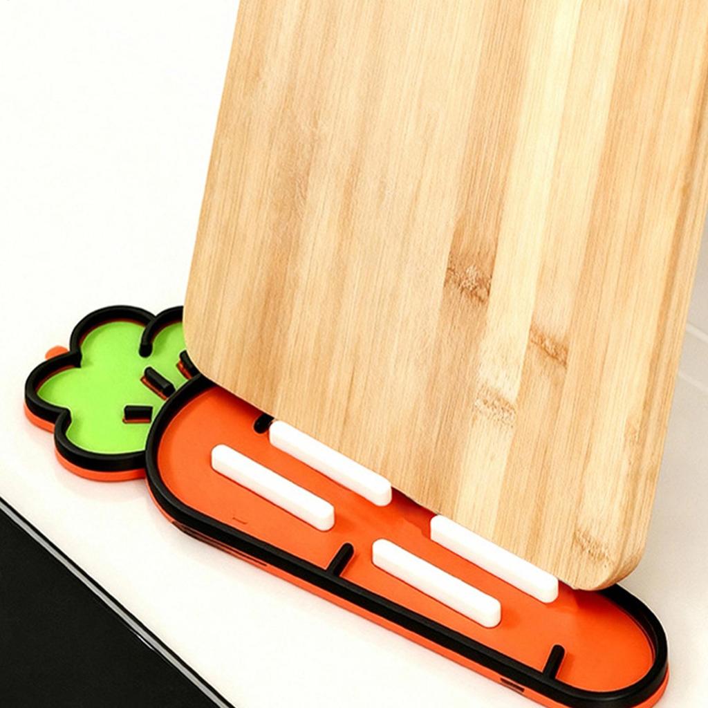 Grytlockshållare Morotsformad Halkfri Matta Diskavtorkningsmatta för Förvaring på Köksbänk Spatel Grytlock Skärbräda Tvål