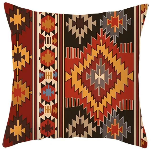 New Ethnic Style Pillowcase Bohemian Geometric Pattern  Retro Living Room Sofa Cushion Cover