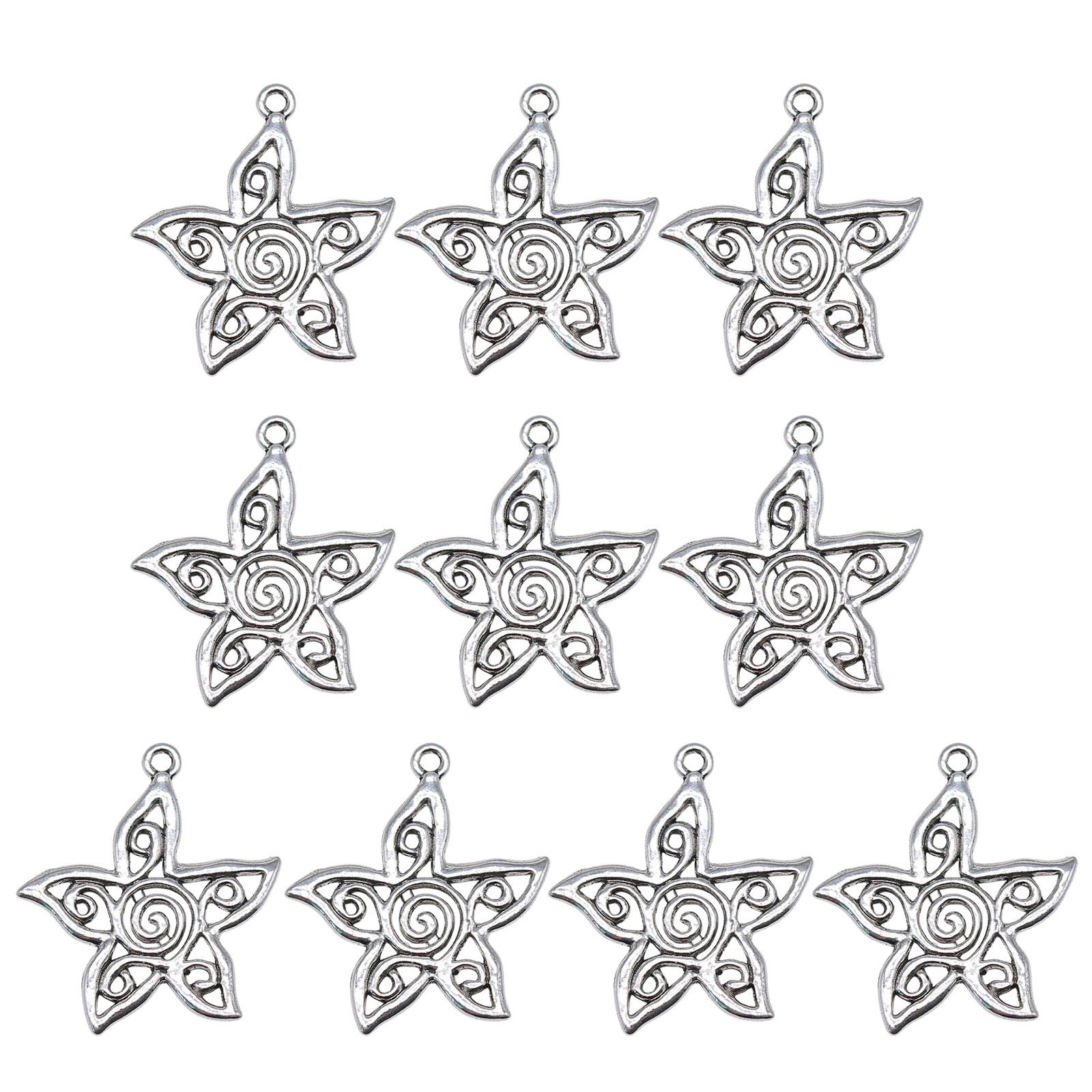 

10Pcs Alloy Flower Charm Pendants Loose Charm Beads Jewelry Making Accessories DIY Craft Party Decoration Supplies