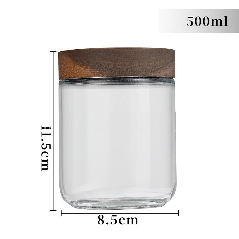 

Glass Sealed Jars Kitchen Grains Jars Bamboo Wooden Lids Oatmeal Cups Snacks Yoghurt Cups Dried Fruit Storage Jars белый