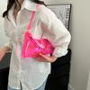 Clear Jelly Shoulder Bag For Women, Y2K Small Zipper Underarm Purses  Handbag Clear Underarm Bag Shoulder Bag